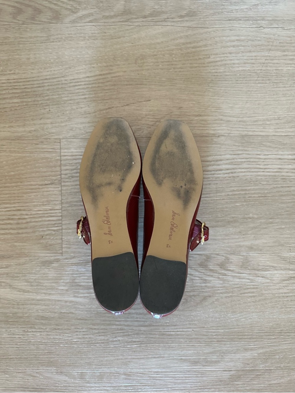 Sam Edelman Burgundy Red Patent Leather Michaela Mary Jane Square-Toe Flats - Picture 6 of 7